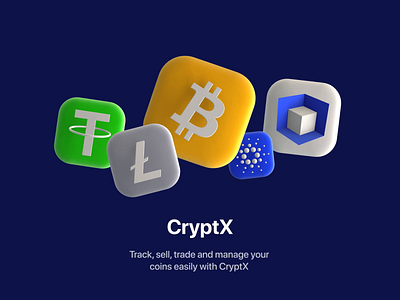 CryptX Animation 3d animation app art branding design graphic design icon illustration logo motion graphics ui vector