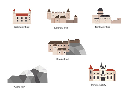 Slovak sights art artwork castle castles design graphic graphicdesign illustration illustration art illustrations illustrator vector vectors