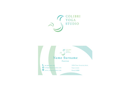 Logo and card Colibri yoga studio branding design graphic graphic design graphicdesign logo vector