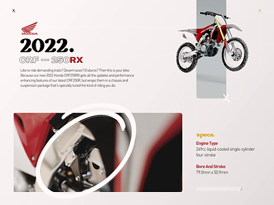 2022 – CRF250RX. 3d animation branding cinema 4d design graphic design illustration logo motion motion design motion graphics ui