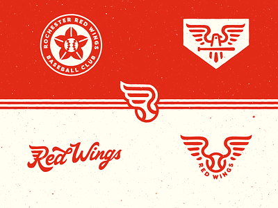 Rochester Red Wings baseball bird logo concept logo minor league mlb red wings retro rochester sports uniform vintage wing