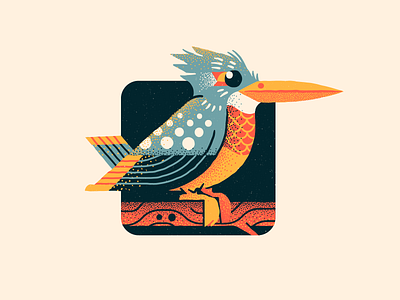 Kingfisher bird bird illustration branch colors gegometric illustration kingfisher perch texture vector