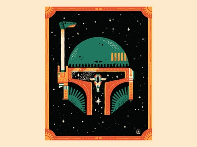 Bounty Hunter boba boba fett mandalorian retro ship space star wars stars texture vector