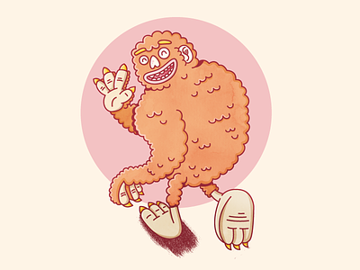 Friendly Monster Sasquatch beast bigfoot cartoon creature monster mythical sasquatch