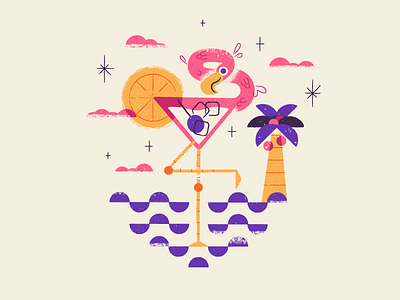 Fruity Flamingo Drink alcohol drink flamingo florida martini palm tree sun texture