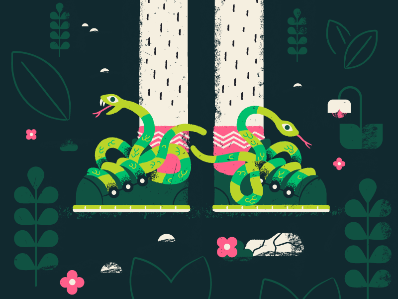 Snekkers vector texture flowers garden shoes sneakers snek snake