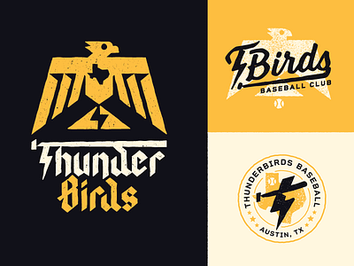Thunderbirds Baseball baseball bird eagle gothic logo texas thunderbird
