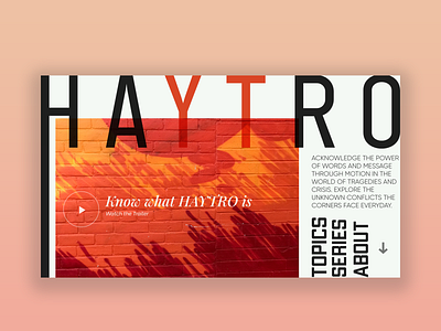 Haytro Documentay and News Page branding typography ui ux website