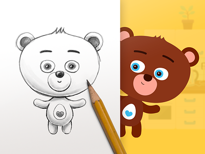 Character design of little bear - tablet children game bear character children cute design doodle game illustration sketch vector