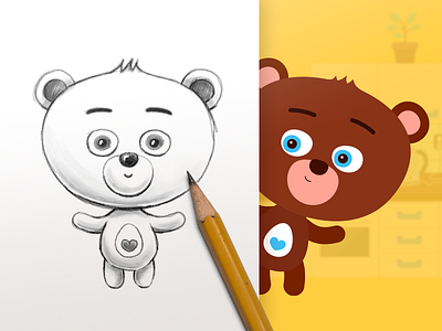 Character design of little bear - tablet children game