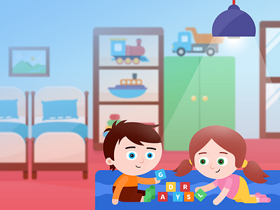 Children tablet app – preschool scenery