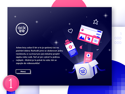 5 years of Ackee 80s app art design glitch gradient illustration pink pixel vector visual webdesign