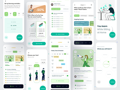 Educational App clean course e learning educational app graphic design ios mobile app mobile design online class ui ui design ux design