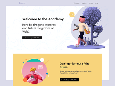 Adaptiv Academy. landing page lp ui ux web page