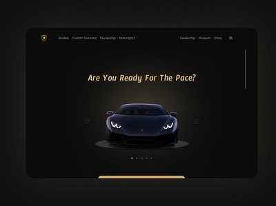 Concept Landing Page for Lamborghini design landing page ui ux web web page