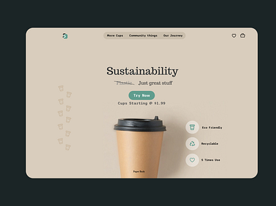 Sustainable design landing page ui ux web page