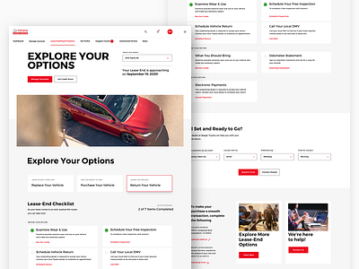 Lease-End Landing Page Concepts concept design interface landing page minimal product toyota typography ui ux web webdesign
