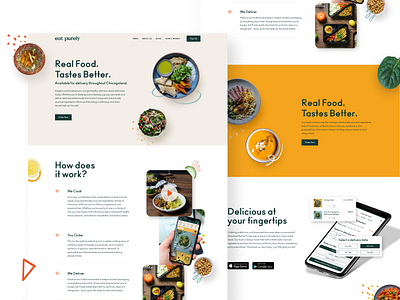 Eat Purely Food Delivery branding design interface minimal product typography ui ux web web design