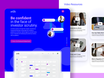 Afissio landing Page branding compliance design legal product product design ui ux web web design