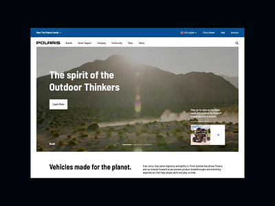 Polaris Redesign - Early Concept adventure animation concept design gif interface motion polaris product ui ux web web design
