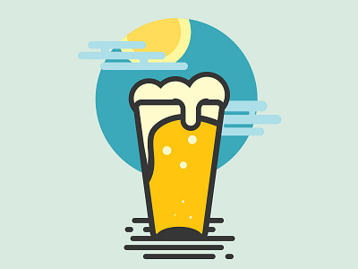 Thirsty Thursday beer icon illustration sunny