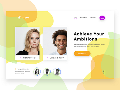 Landing Page Concept color concept design interface stories typography ui ux web web design