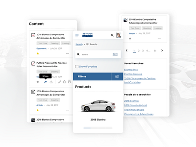 Content Detail Page cards carousel content design detail filter hyundai interface minimal mobile page product responsive search tiles ui ux vehicle web web design