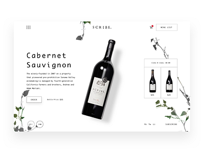 Scribe Winery Product Landing Page clean concept design e commerce grid interface layout minimal product typography ui ux web web design