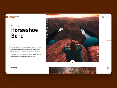 Horseshoe Bend Landing Page concept design interface minimal typography ui web web design