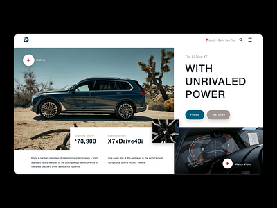 BMW X7 Features Overview Landing branding concept design interface minimal product responsive typography ui web web design