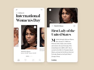 International Women's Day app branding concept design empowerment interface internationalwomensday minimal mobile product responsive strong typography ui ux web web design women