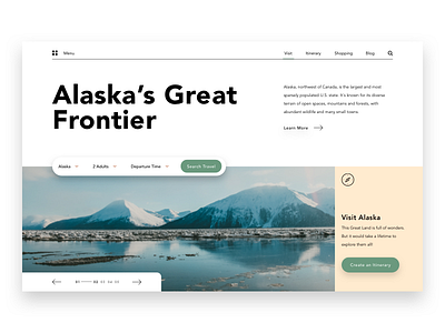 Travel Guide Concept alaska branding color concept design guide interface itinerary minimal travel typography ui ux web web design