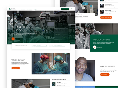 Cancer Center Homepage Design brochure cancer concept creative design homepage information interface minimal treatments typography ui ux web web design