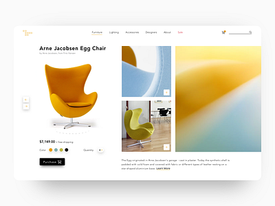 Product Page Concept branding chair color concept design egg experience furniture interface minimal product product branding responsive shopping typography ui ux web web design