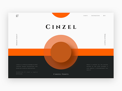 Roman Font Cinzel Landing Page branding clean color concept design font interface landing landing page minimal typography ui ux web web design