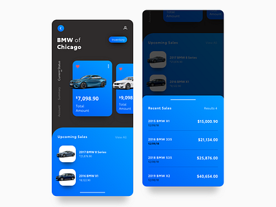 BMW Dealer Inventory Concept app bmw branding color concept design interface inventory mobile portal product sales typography ui ux web