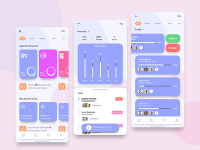 Project Tracker UI app assistant branding color concept design interface mobile mobile app native product project responsive task tracker tracker app typography ui ux web