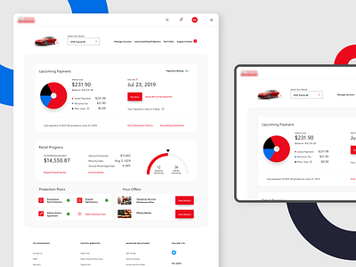 Vehicle Dashboard billing color concept dashboard design interface product product design product page profile statements transaction history transactions ui ux vehicle web web app