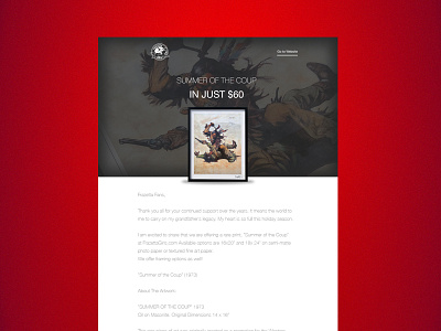 Email design for Frank Frazetta e-commerce web