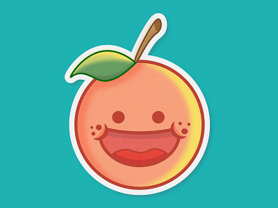 Happy Orange Sticker icon illustration minimal vector web