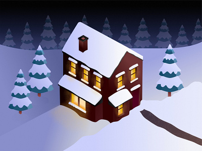 Isometric House - Winter 3d art affinity designer art design home illustration isometric snow vector winter