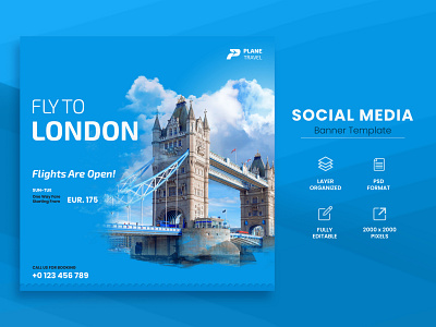 Travel Banner Template for Social Media