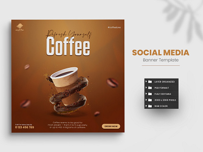 Social Media Banner Design | Coffee Banner banner design inspiration coffee banner design food banner free template promotional banner social media banner social media banner mockup social media post template template