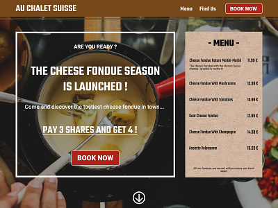 Homepage for a restaurant homepage landing page landing page design restaurant webdesign website design