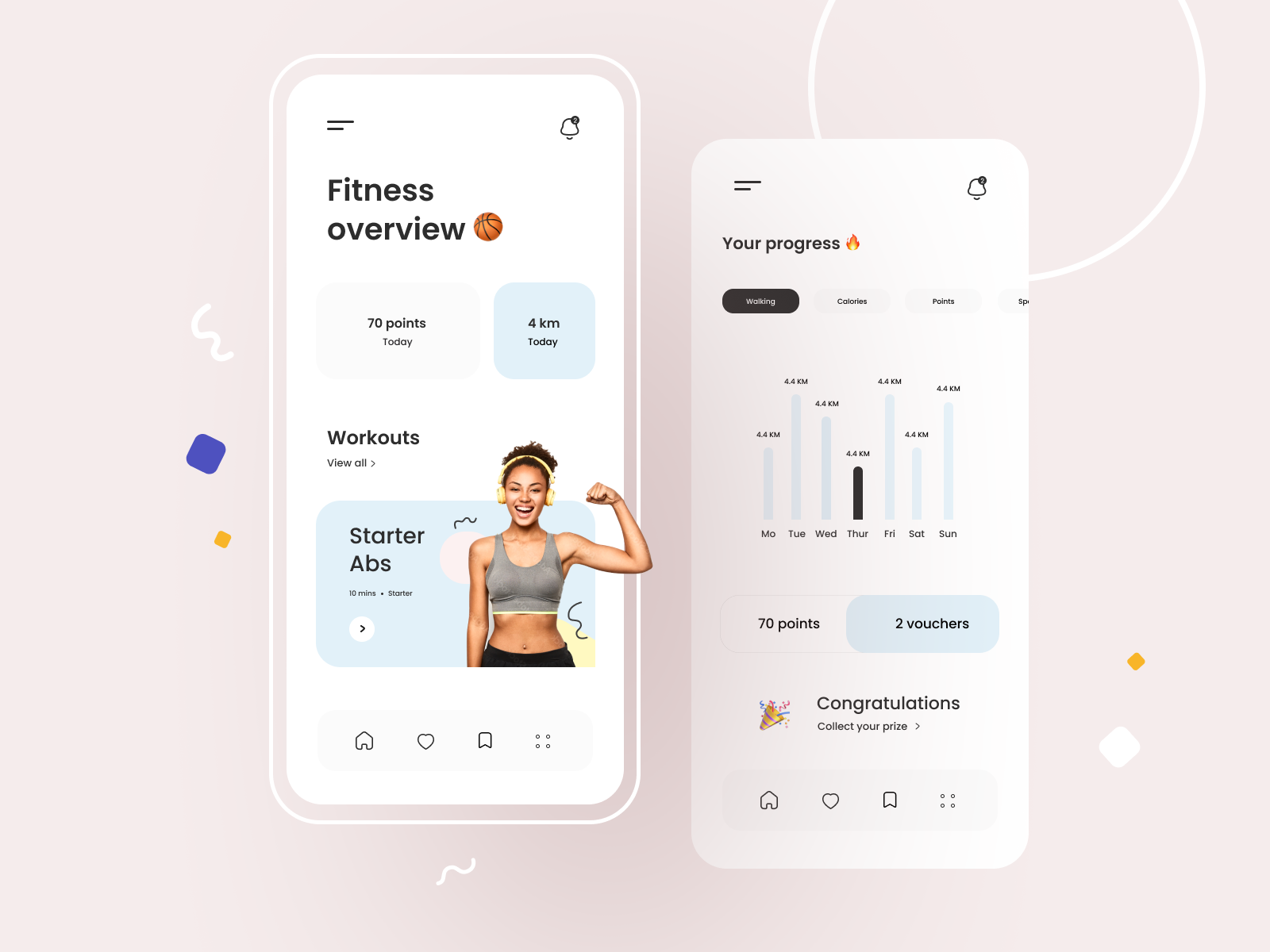 Womens fitness app by Noa Carmel on Dribbble