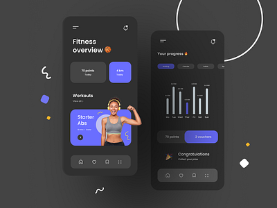 fitness app dark mode app fitness health mobile modern sports ui ux