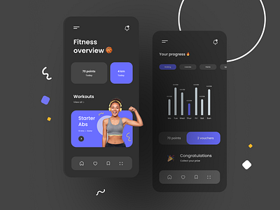 fitness app dark mode