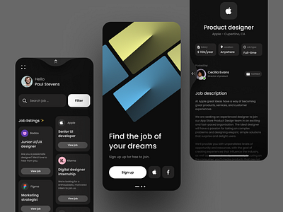 Mobile UI - Job search app