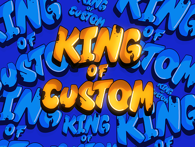King of Custom design digital art digital illustration freehand graffiti art graffiti digital illustration lettering logo vector