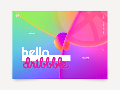 Hello Dribbblers! design dribbble first shot illustration neon typography ui ux vector web website website design